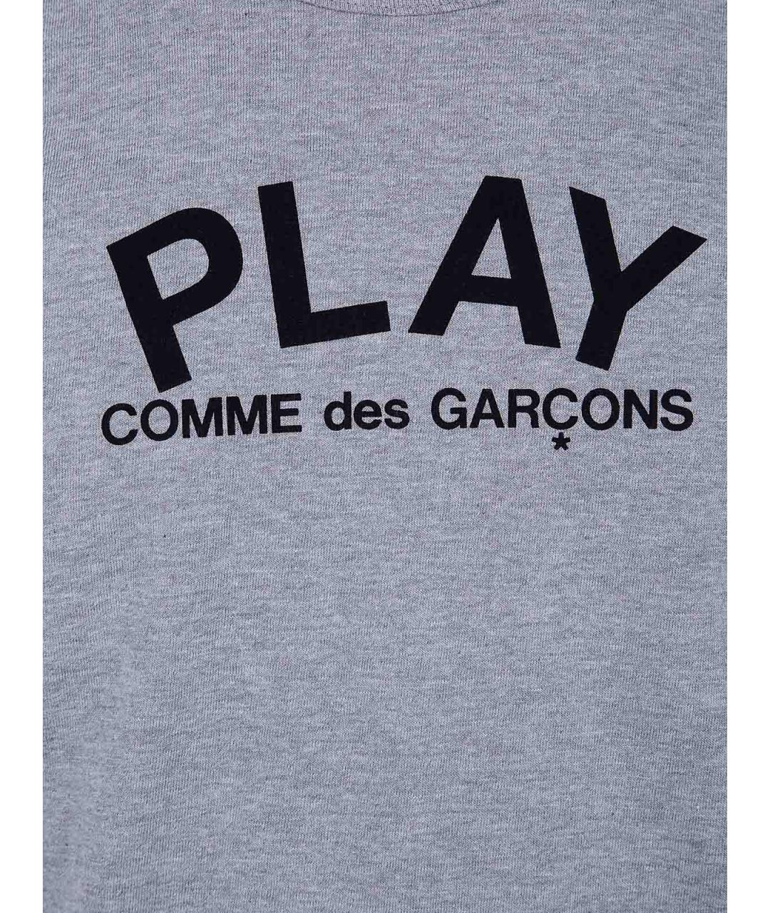 COMME DES GARÇONS PLAY Серая хлопковая футболка, фото 3