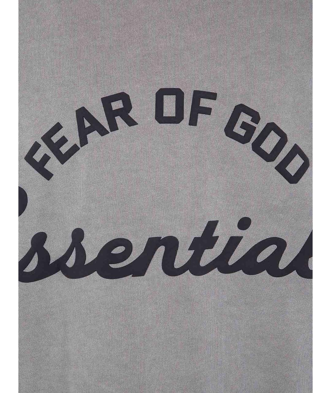 FEAR OF GOD Серая хлопковая футболка, фото 3