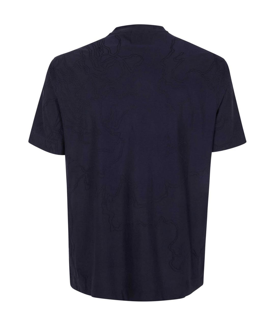 EMPORIO ARMANI Синяя хлопковая футболка, фото 2