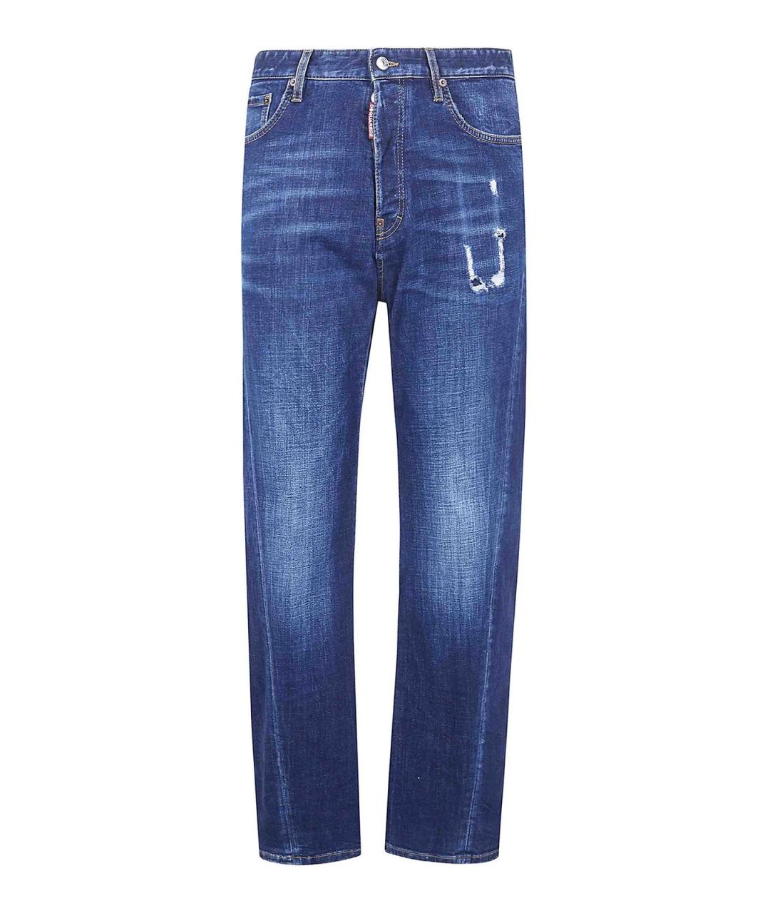 DSQUARED2 Синие хлопко-эластановые джинсы скинни, фото 1