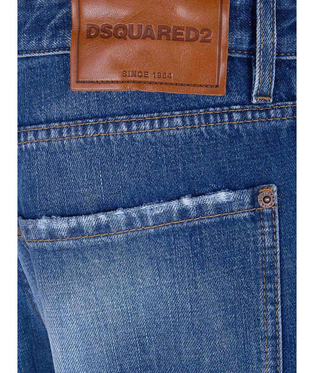 DSQUARED2 Синие хлопковые джинсы клеш, фото 3