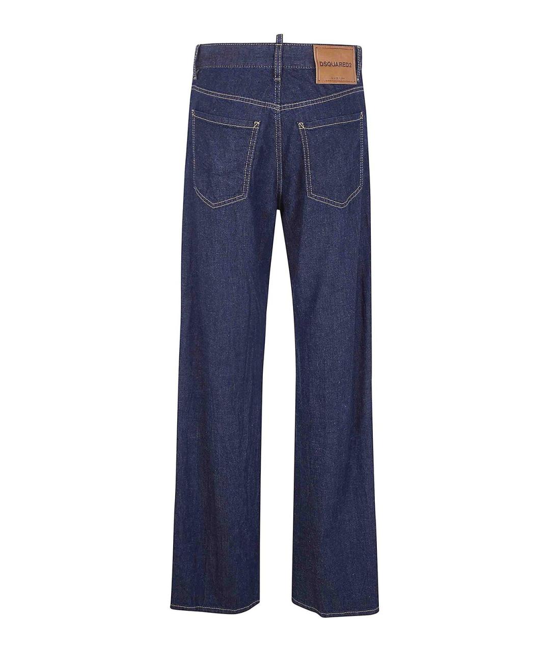 DSQUARED2 Синие хлопковые прямые джинсы, фото 2