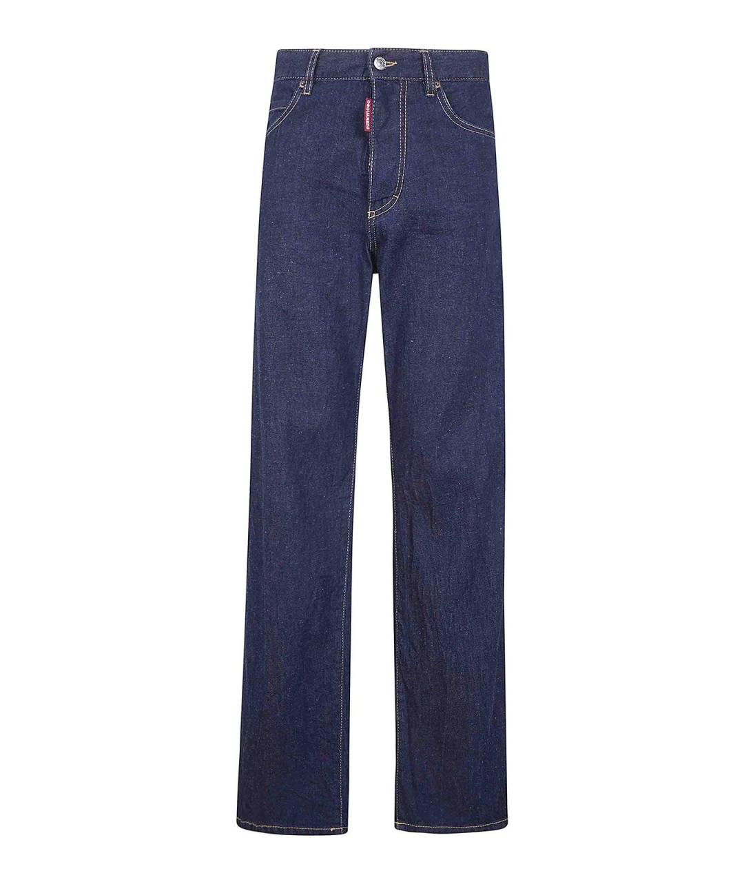 DSQUARED2 Синие хлопковые прямые джинсы, фото 1