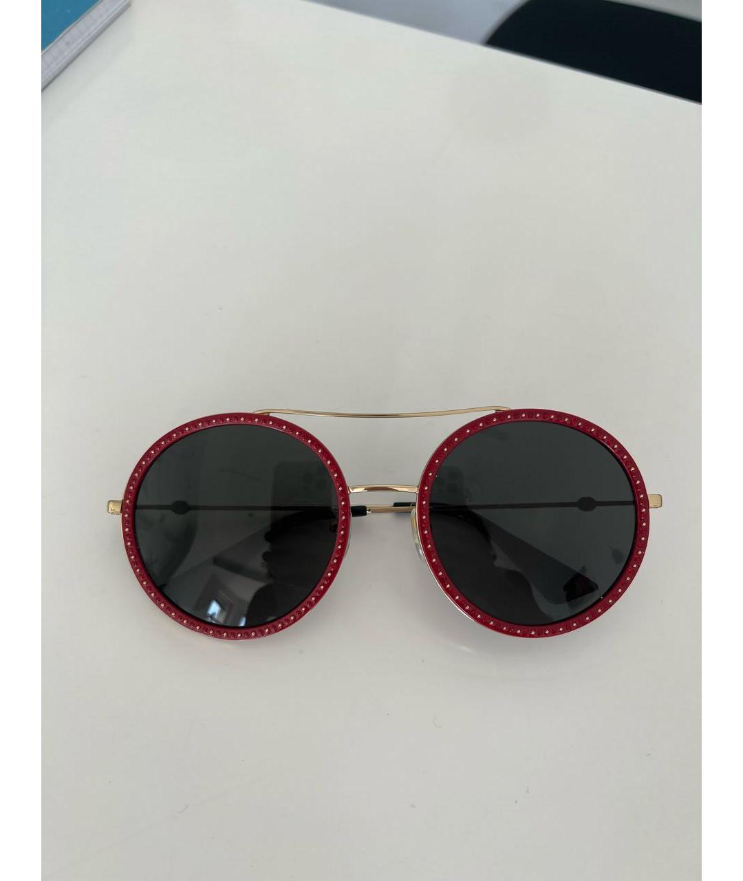 GUCCI Красные пластиковые солнцезащитные очки, фото 8