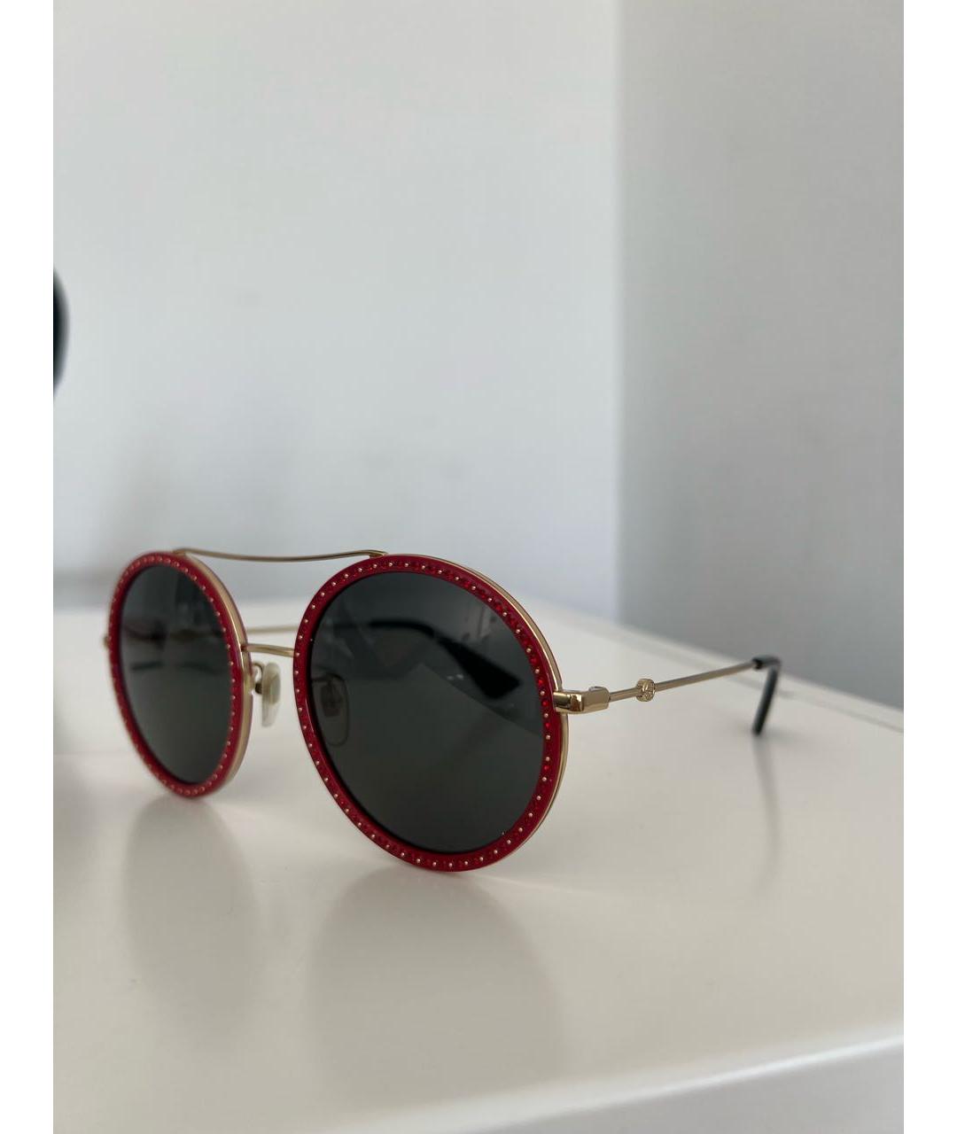 GUCCI Красные пластиковые солнцезащитные очки, фото 6