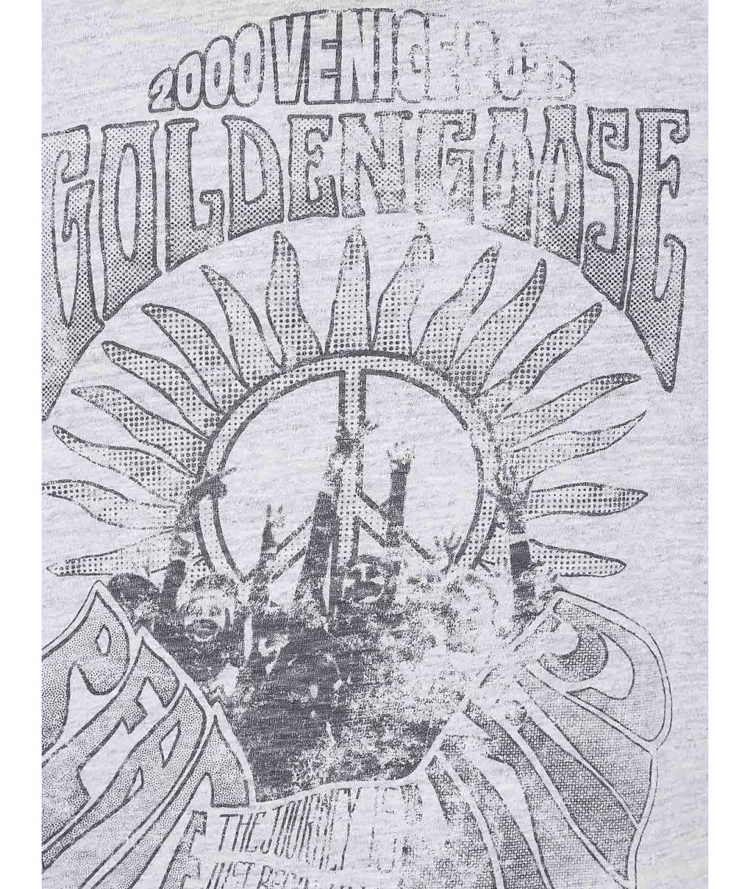 GOLDEN GOOSE Серая хлопковая футболка, фото 3