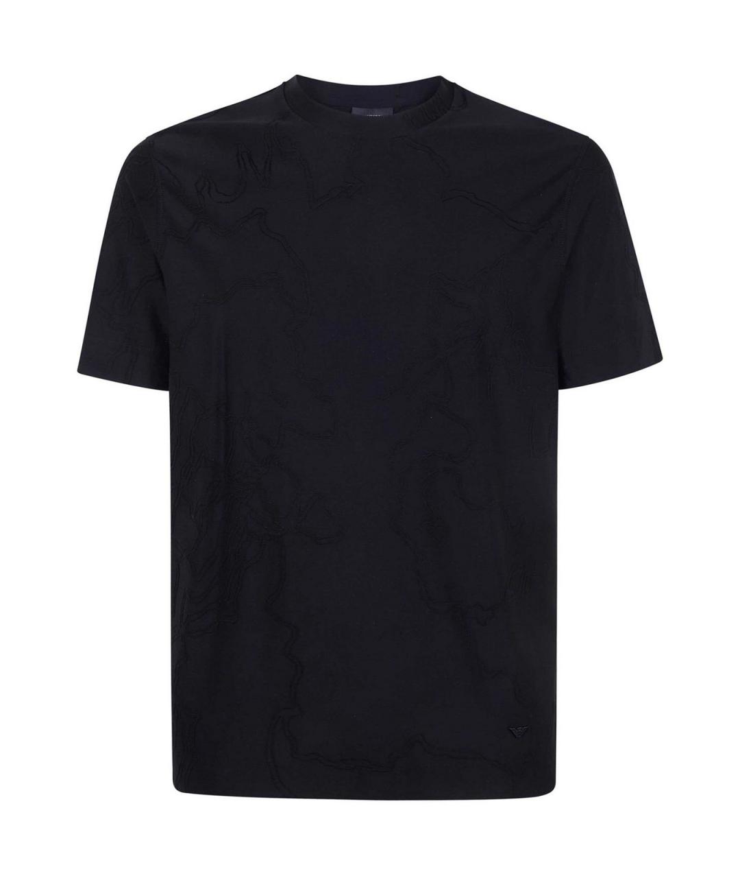 EMPORIO ARMANI Черная хлопковая футболка, фото 1