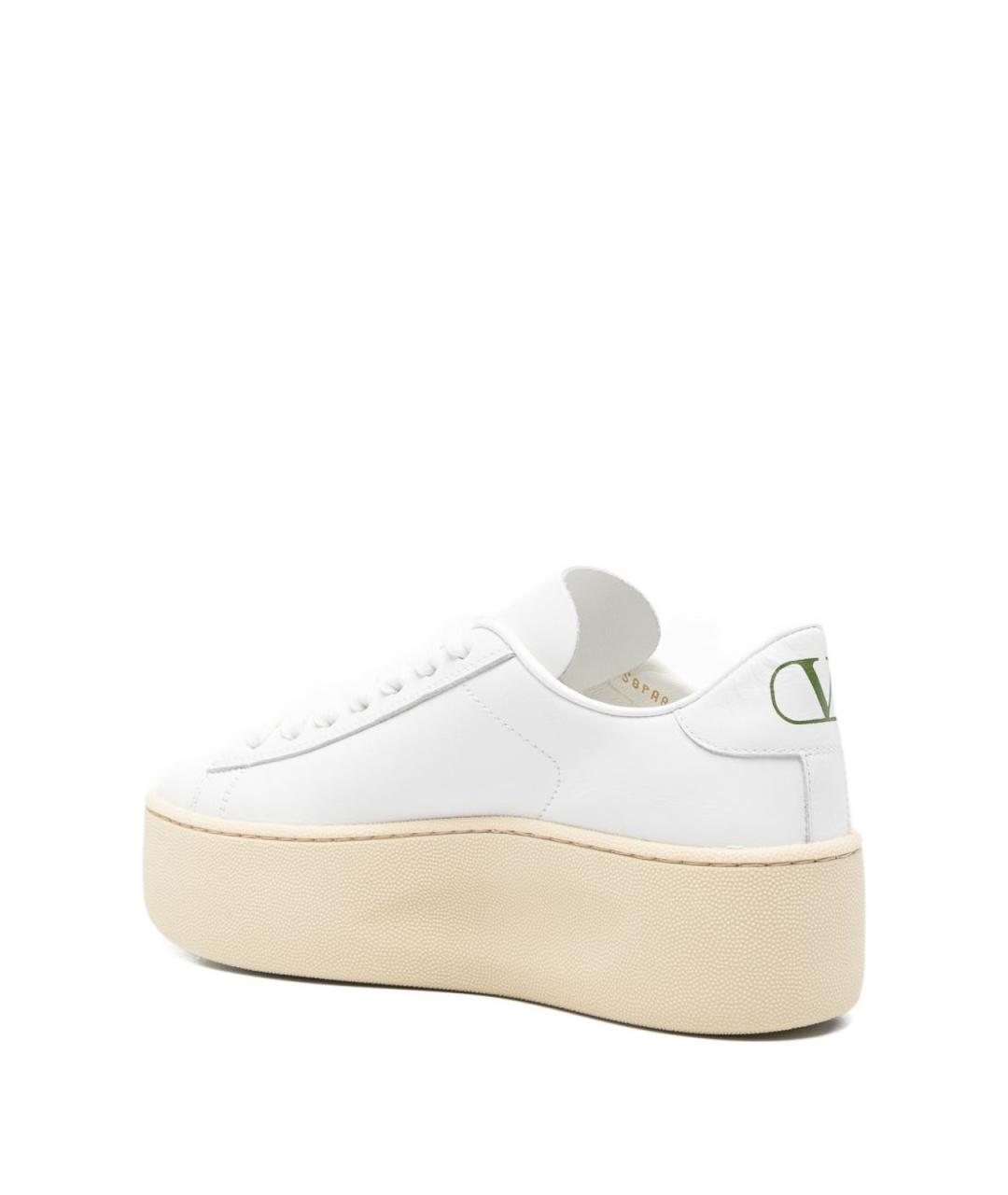 VALENTINO Белые кроссовки из кожи аллигатора, фото 4