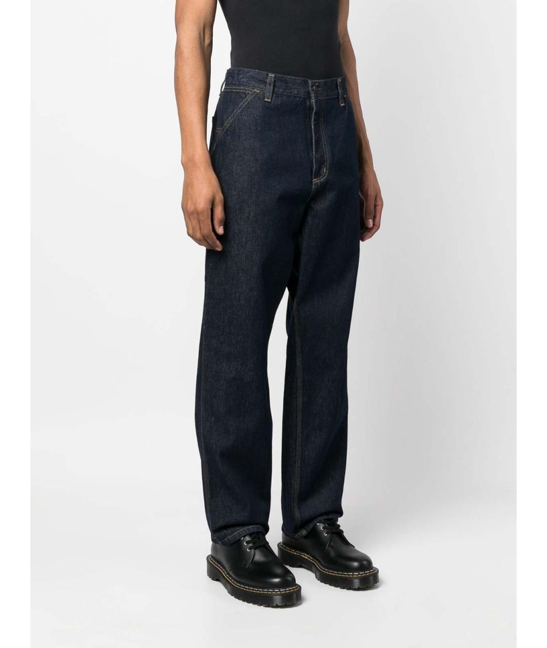 CARHARTT Синие хлопковые прямые джинсы, фото 4