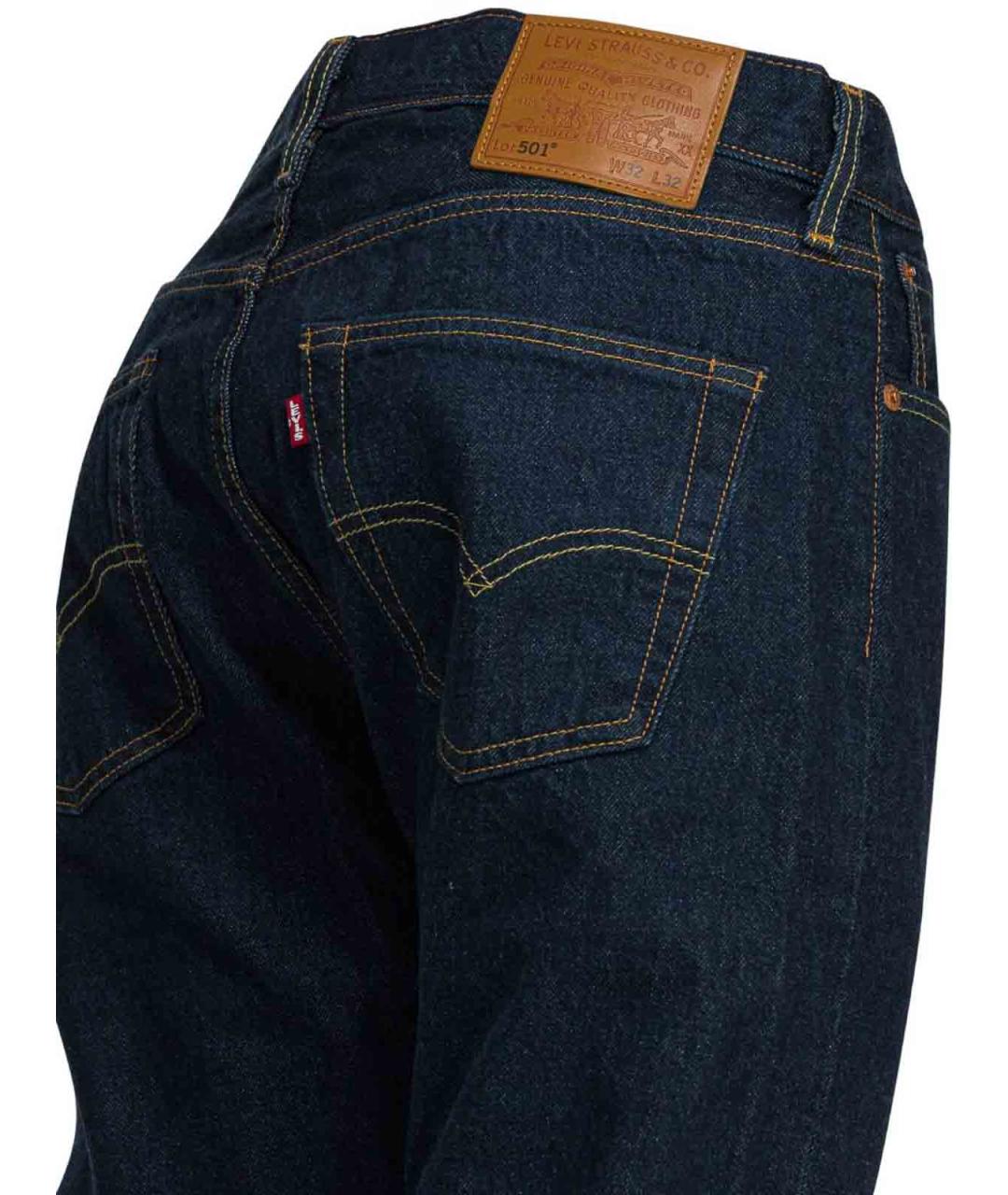 LEVI'S Синие хлопко-эластановые прямые джинсы, фото 4