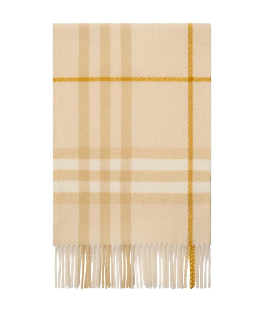 BURBERRY Желтый кашемировый шарф, фото 2