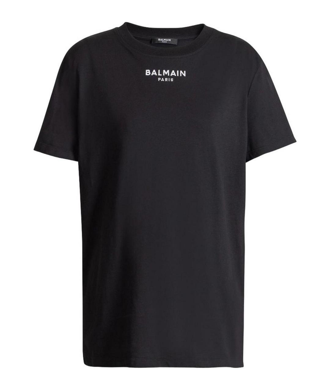 BALMAIN Черная хлопковая футболка, фото 1