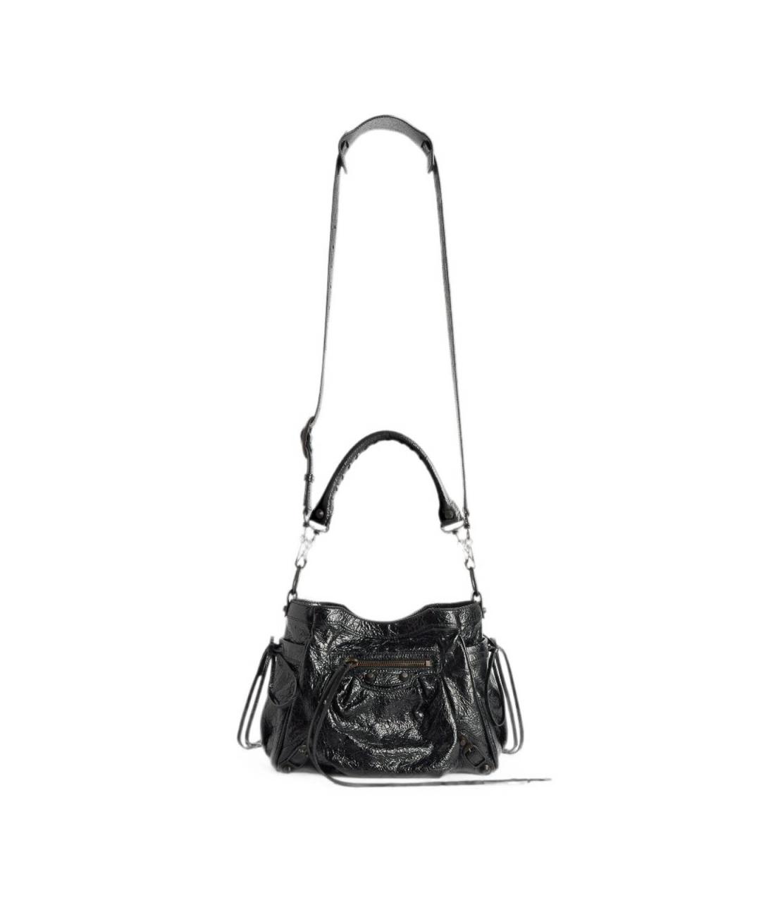 BALENCIAGA Черная кожаная сумка через плечо, фото 2