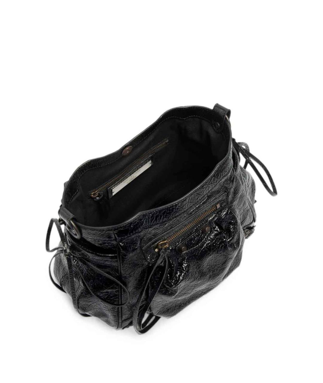BALENCIAGA Черная кожаная сумка через плечо, фото 4