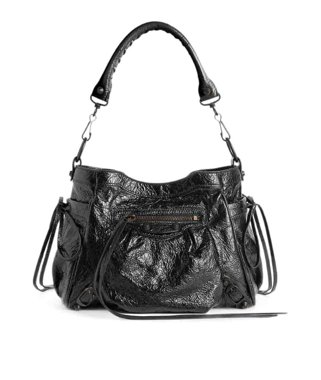 BALENCIAGA Черная кожаная сумка через плечо, фото 1