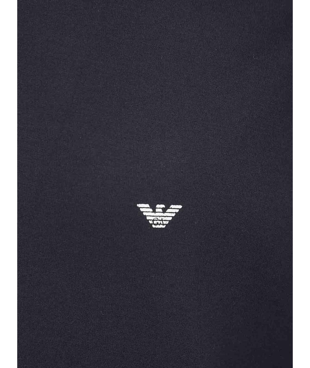 EMPORIO ARMANI Черная хлопковая футболка, фото 3