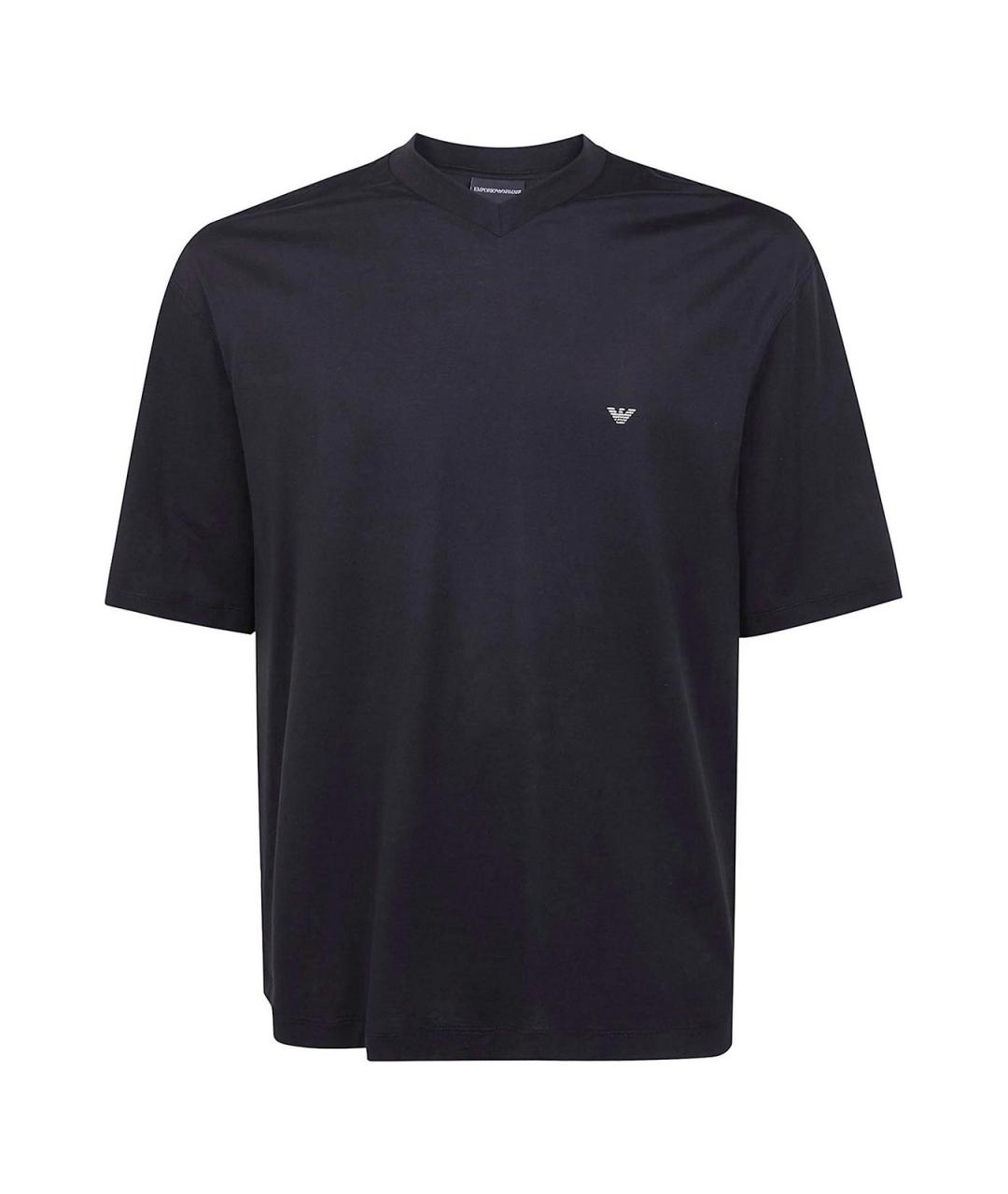 EMPORIO ARMANI Черная хлопковая футболка, фото 1