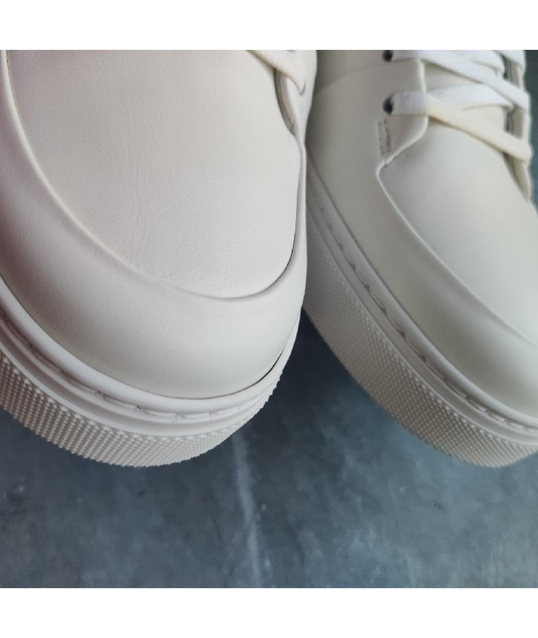 BOTTEGA VENETA Белые кожаные высокие кроссовки / кеды, фото 6