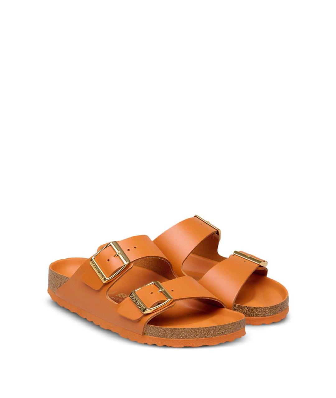 BIRKENSTOCK Оранжевые кожаные сандалии, фото 3