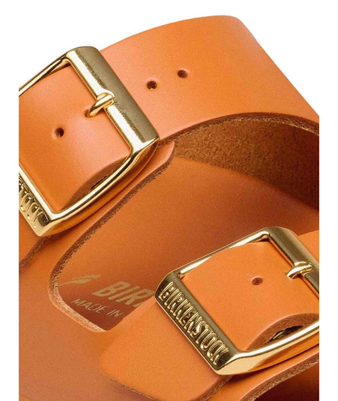 BIRKENSTOCK Оранжевые кожаные сандалии, фото 2
