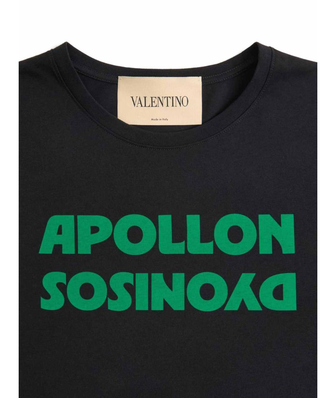 VALENTINO Черная хлопковая футболка, фото 3