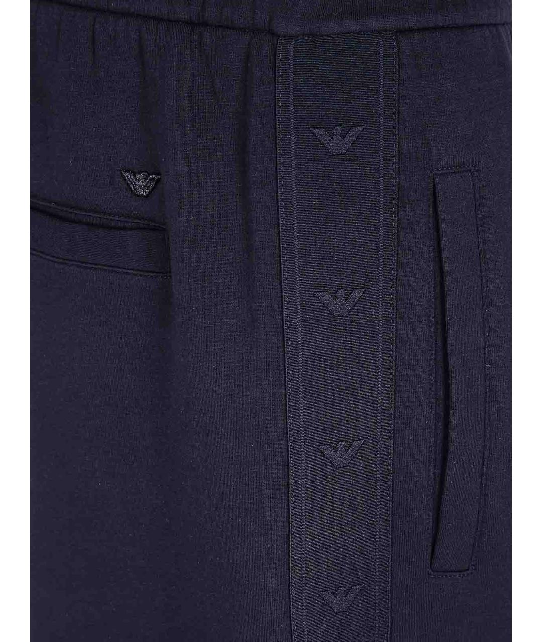EMPORIO ARMANI Черные полиэстеровые повседневные брюки, фото 3