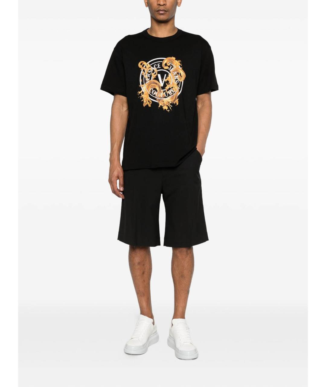 VERSACE JEANS COUTURE Черная хлопковая футболка, фото 2