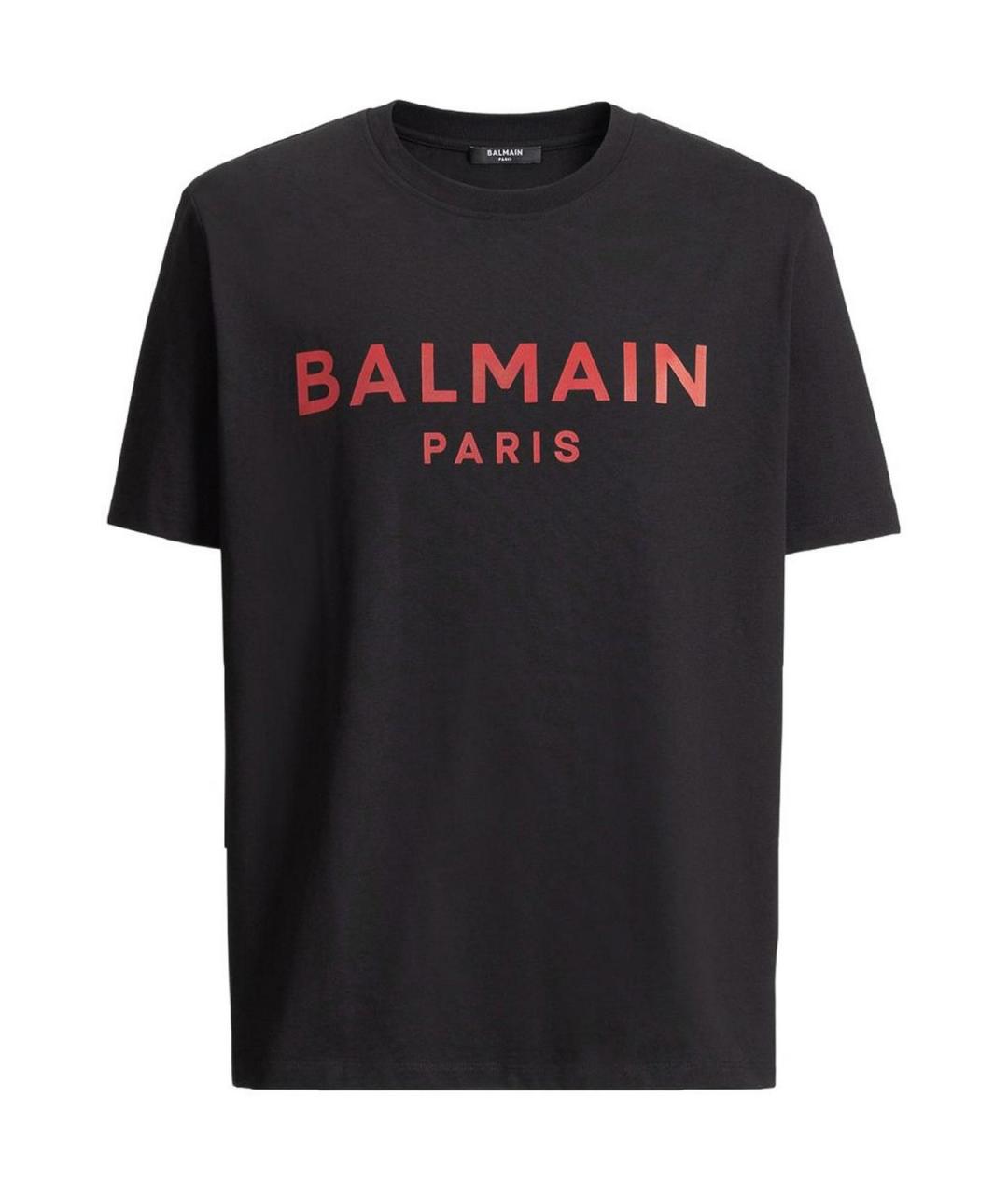 BALMAIN Черная хлопковая футболка, фото 1