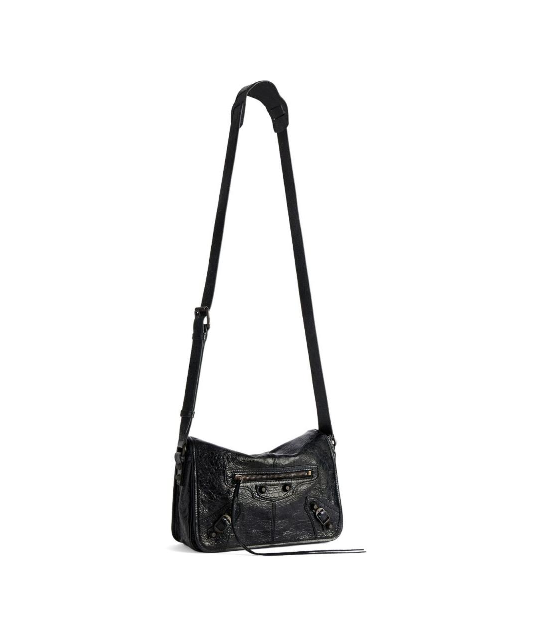BALENCIAGA Черная кожаная сумка на плечо, фото 2