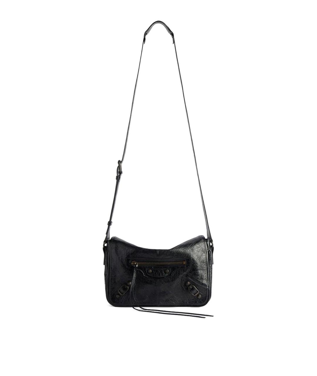 BALENCIAGA Черная кожаная сумка на плечо, фото 1