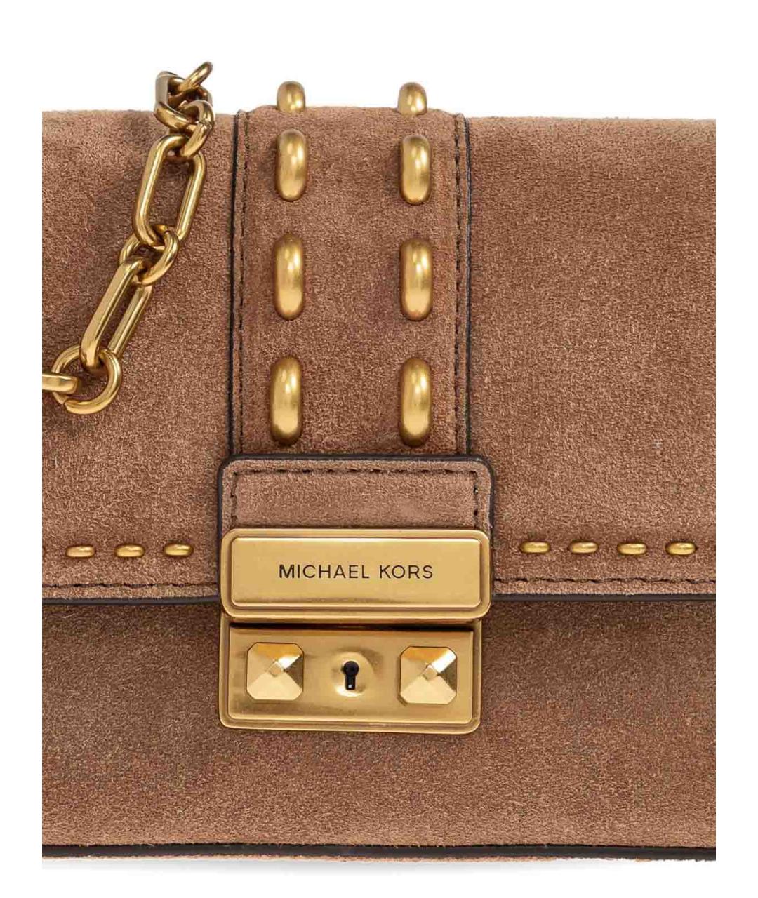 MICHAEL KORS Коричневая замшевая сумка через плечо, фото 5