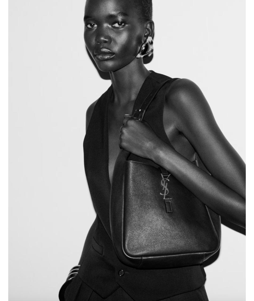SAINT LAURENT Серая замшевая сумка через плечо, фото 7