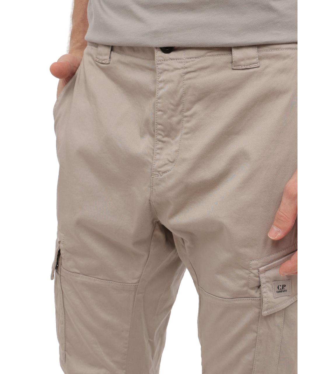 CP COMPANY Бежевые хлопковые повседневные брюки, фото 6