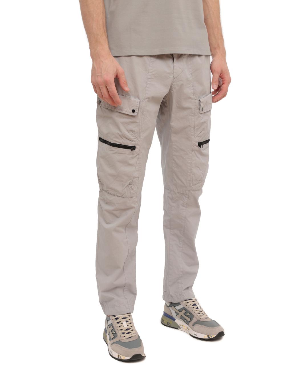 CP COMPANY Серые хлопковые повседневные брюки, фото 4