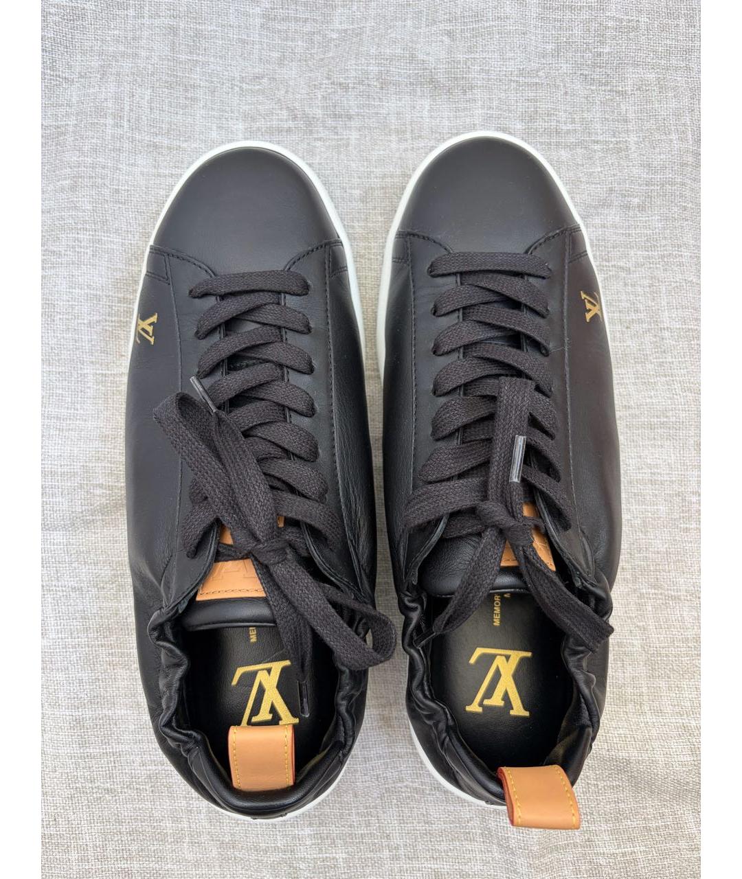 LOUIS VUITTON Черные кожаные низкие кроссовки / кеды, фото 3