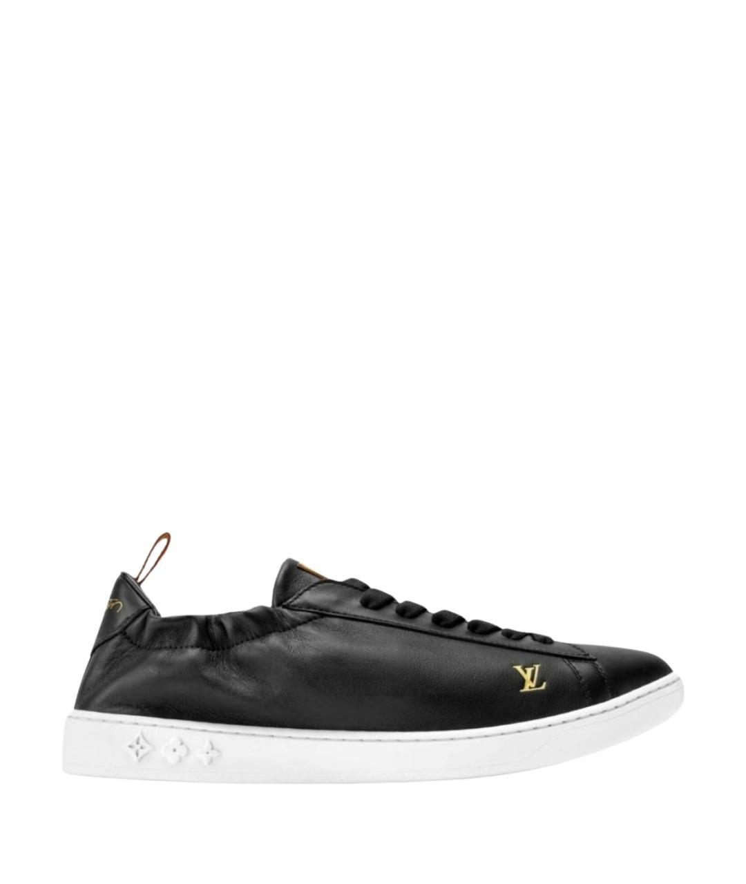 LOUIS VUITTON Черные кожаные низкие кроссовки / кеды, фото 1