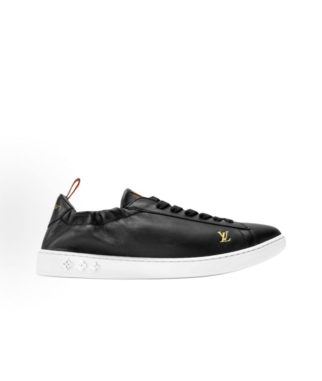 LOUIS VUITTON Черные кожаные низкие кроссовки / кеды, фото 9