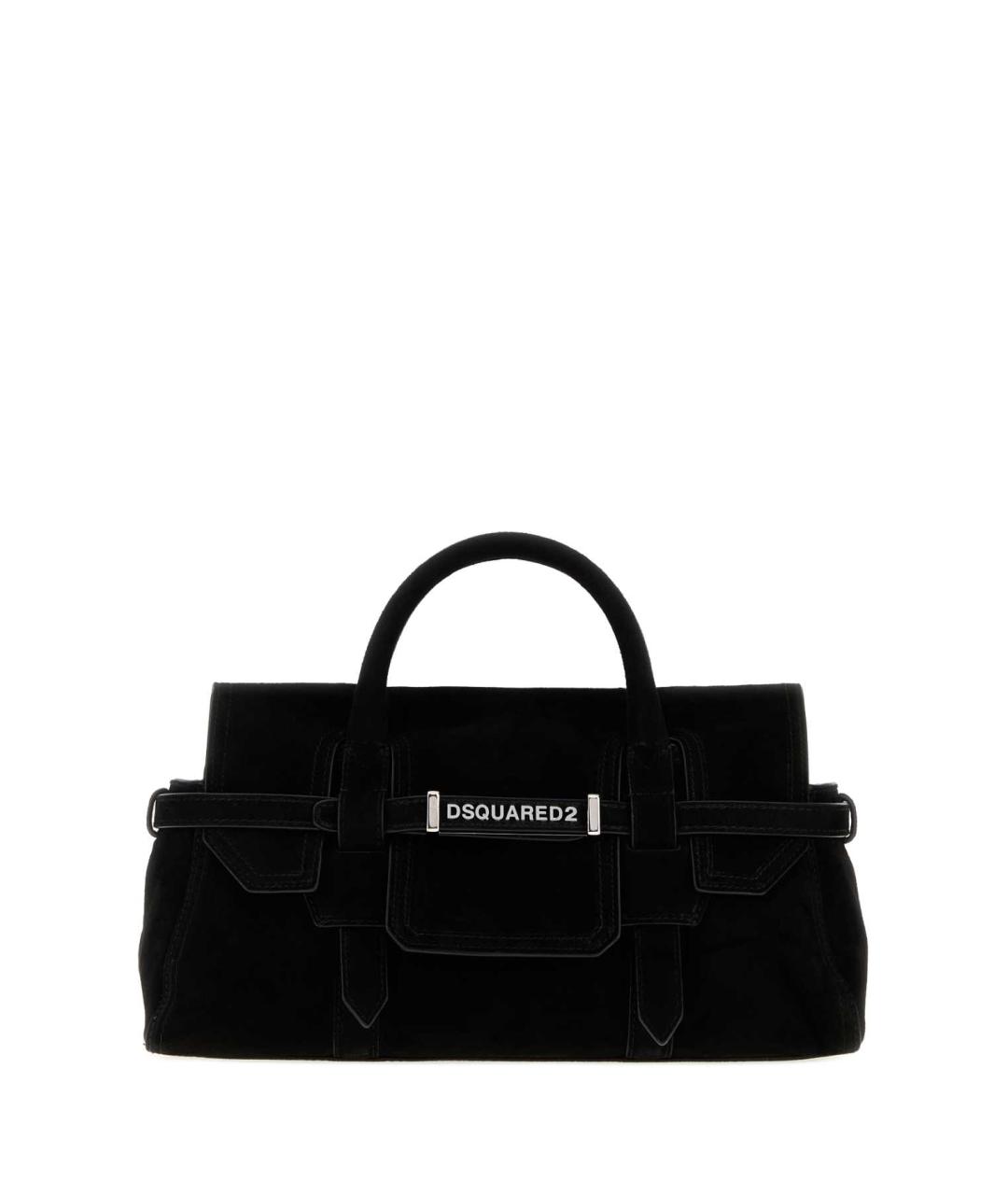 DSQUARED2 Черная кожаная сумка с короткими ручками, фото 3