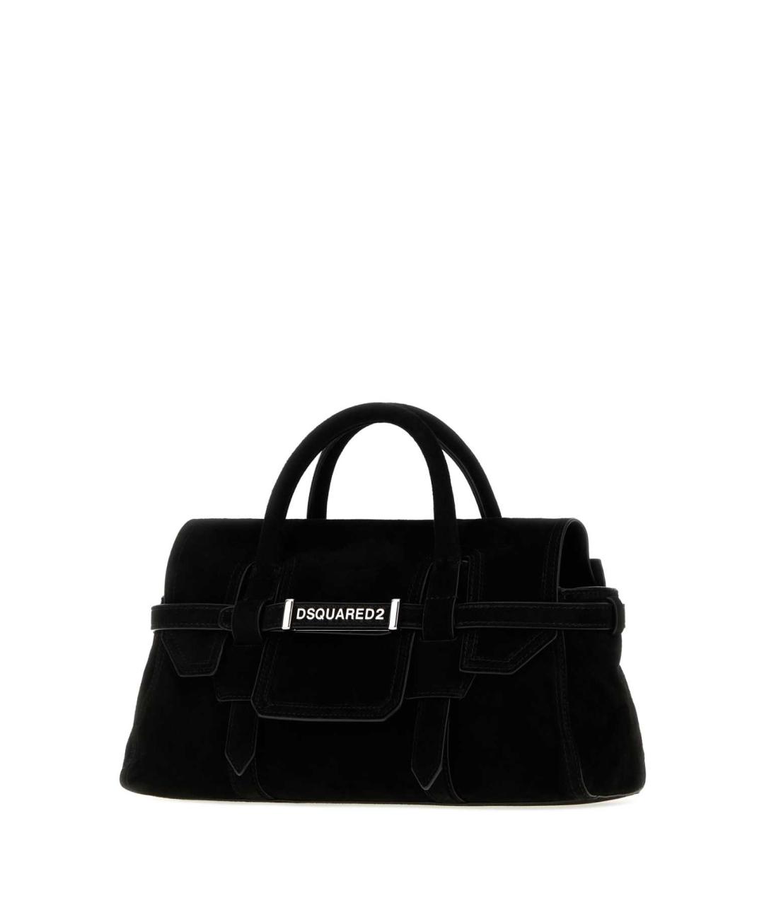 DSQUARED2 Черная кожаная сумка с короткими ручками, фото 2