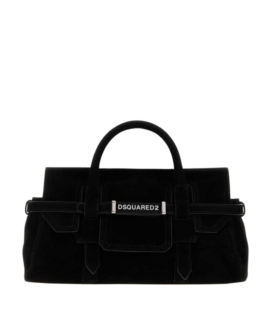 DSQUARED2 Черная кожаная сумка с короткими ручками, фото 1