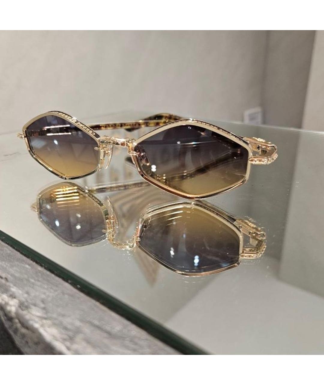 CHROME HEARTS Золотые металлические солнцезащитные очки, фото 4