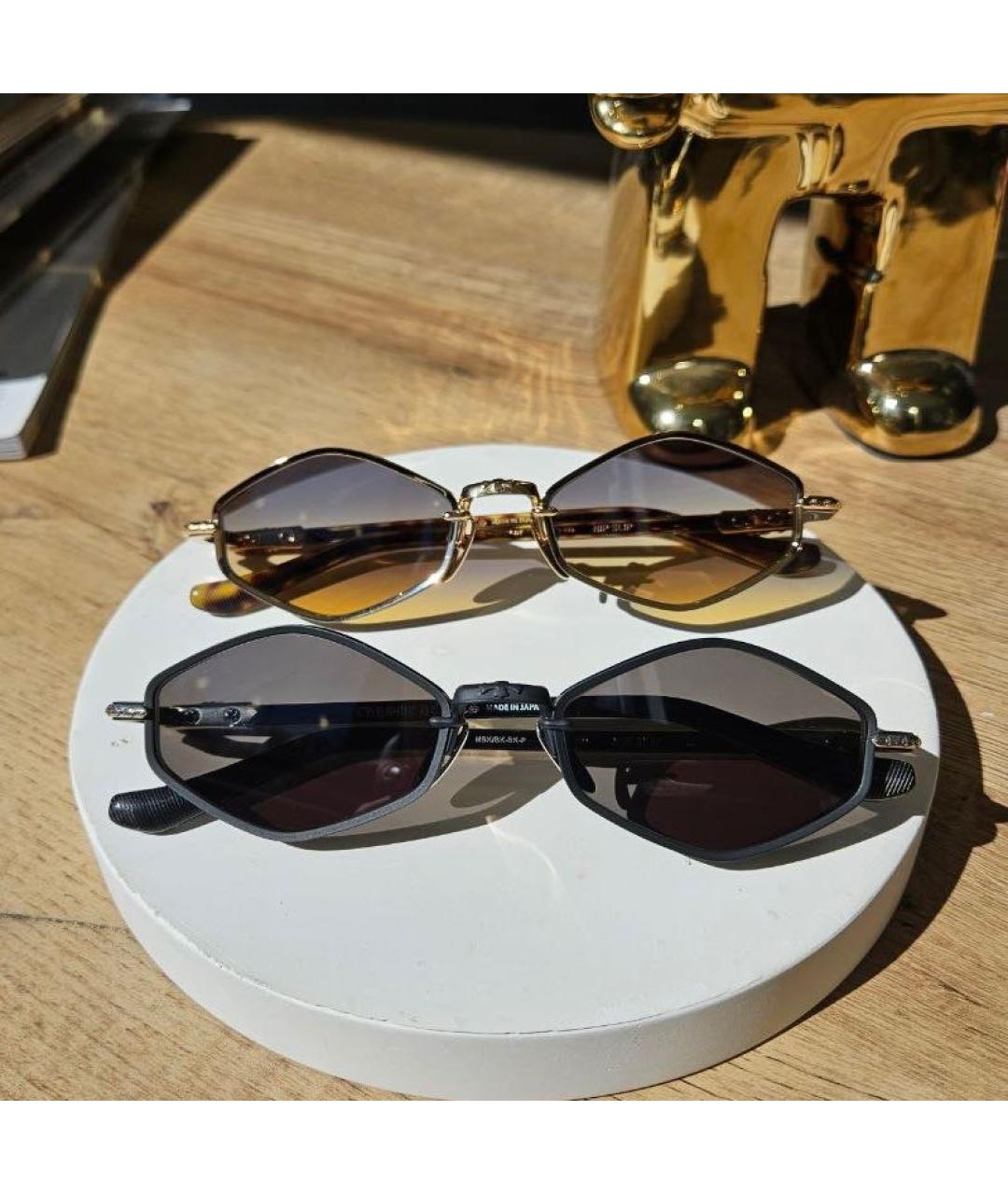 CHROME HEARTS Золотые металлические солнцезащитные очки, фото 3