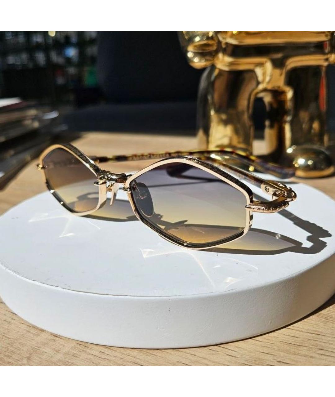 CHROME HEARTS Золотые металлические солнцезащитные очки, фото 2