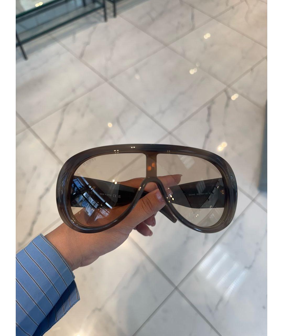 GUCCI Коричневые пластиковые солнцезащитные очки, фото 2
