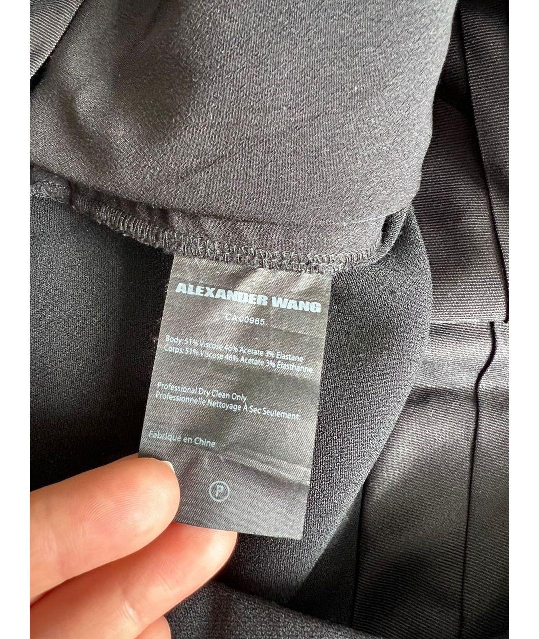 ALEXANDER WANG Черные вискозные брюки широкие, фото 6