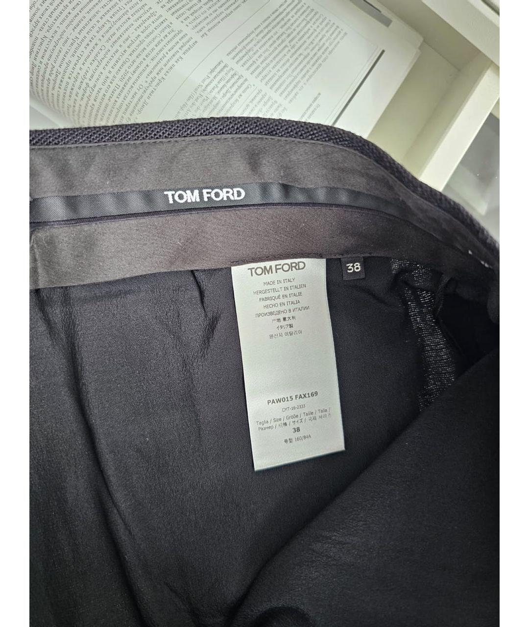 TOM FORD Черные вискозные прямые брюки, фото 6