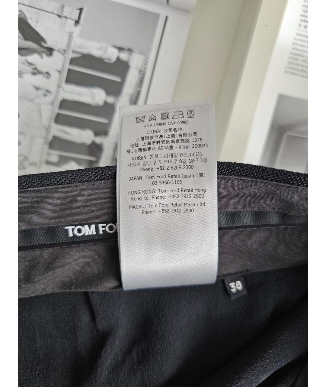 TOM FORD Черные вискозные прямые брюки, фото 8