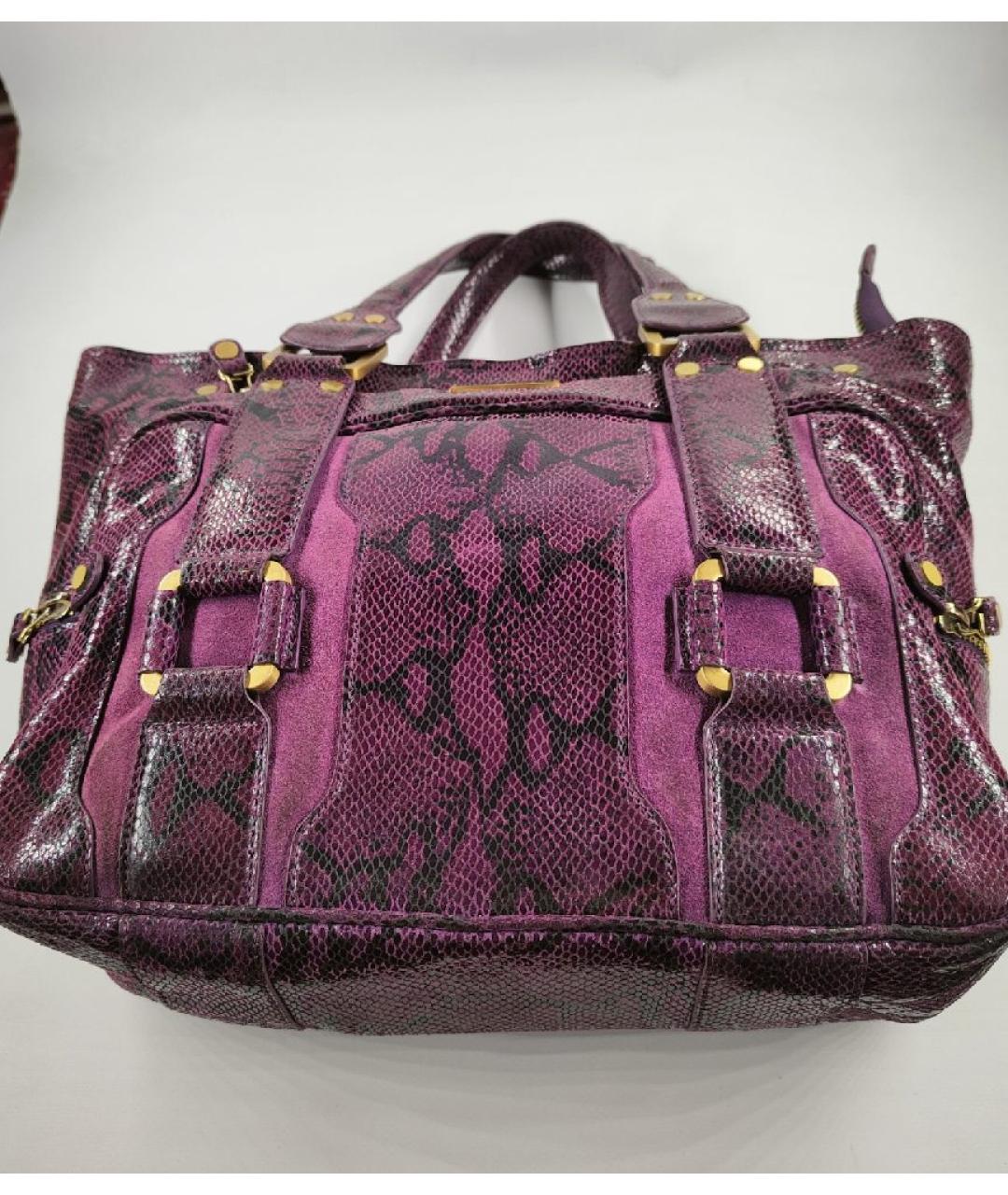 JIMMY CHOO Фиолетовая кожаная сумка с короткими ручками, фото 4
