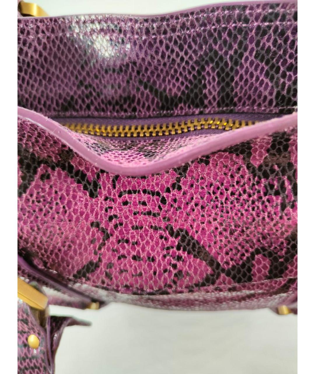 JIMMY CHOO Фиолетовая кожаная сумка с короткими ручками, фото 6
