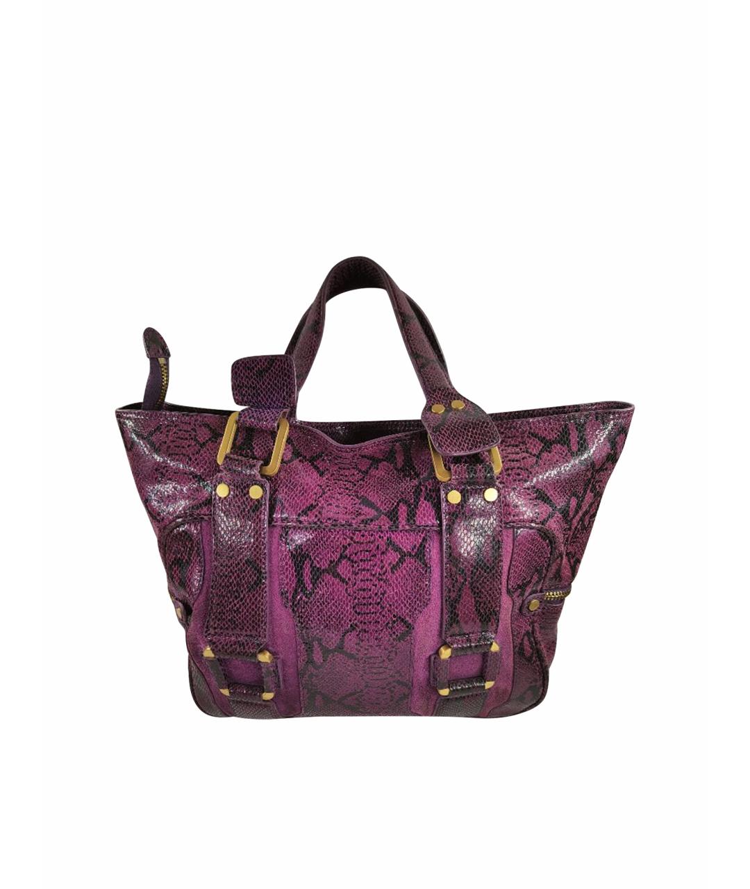 JIMMY CHOO Фиолетовая кожаная сумка с короткими ручками, фото 1